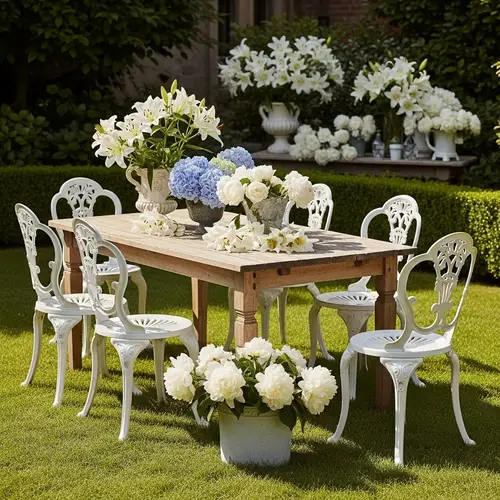 Elegant White Versailles Garden Table Setup