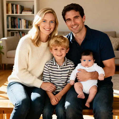 Heartwarming Family Portrait with Two Kids