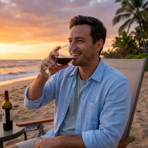 Sunset Beach Vibes: Relax with Wine