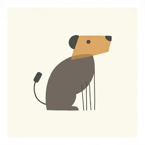 Minimalist Dog Art | Geometric & Subdued Colors