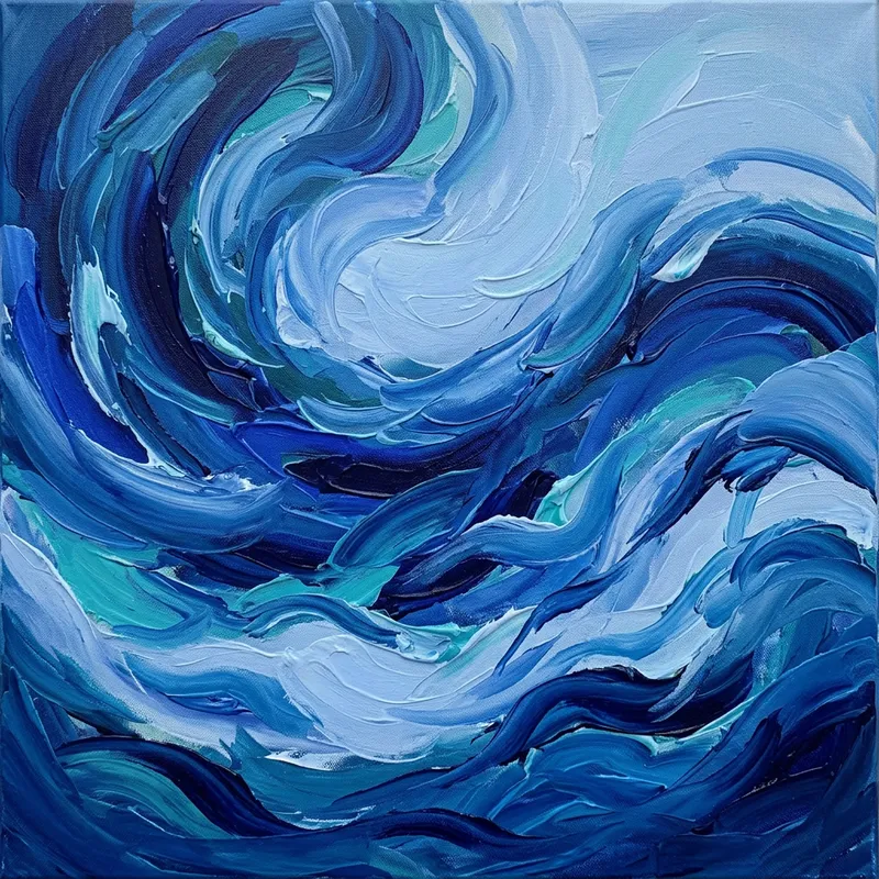 Abstract Ocean Waves Art - Creative Interpretation Abstract Ocean Waves Art - Creative Interpretation