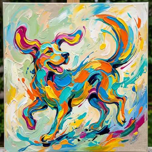 Abstract Dog Art: Colorful Canine Creations