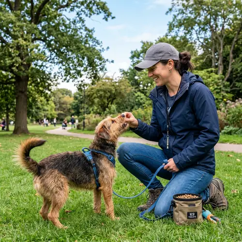 Fun Canine Training in Outdoor Park - Positive Behavior Reinforcement