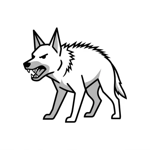 Minimalist Dog Aggression Illustration