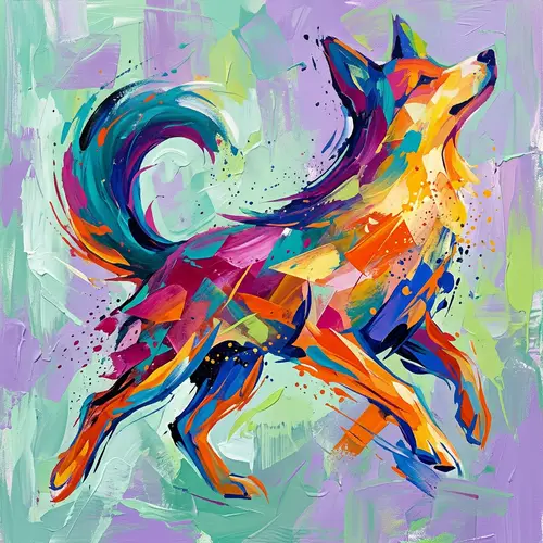 Abstract Dog Art: Vibrant and Expressive Canine Imagery
