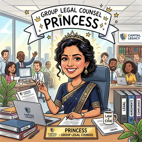 Feminine Caricature of Indian Legal Counsel Princess