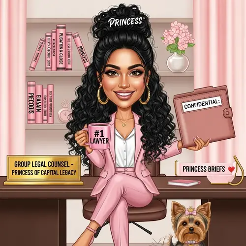 Feminine Caricature of Indian Legal Counsel Princess