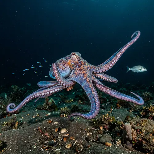 Vibrant Octopus in Deep Ocean | Majestic Beauty and Power