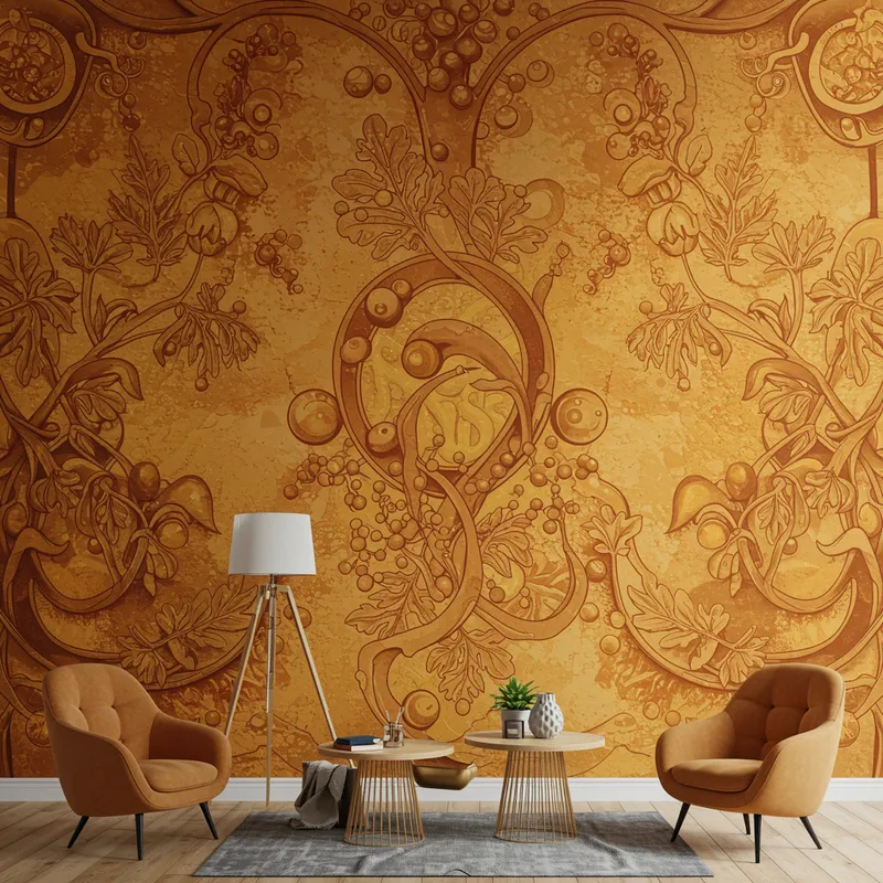 Botanical & Molecular Mural Art Design