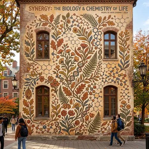 Botanical & Molecular Mural Art Design