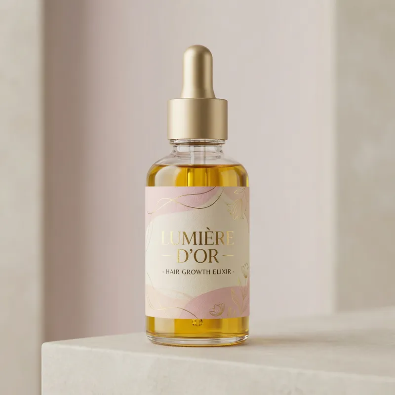 Lush Hair Growth Elixir in Dropper Bottle | Elegant Studio Photography Lush Hair Growth Elixir in Dropper Bottle | Elegant Studio Photography