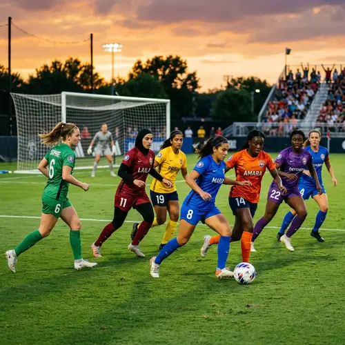 Diverse Female Soccer Team on Vibrant Green Field
