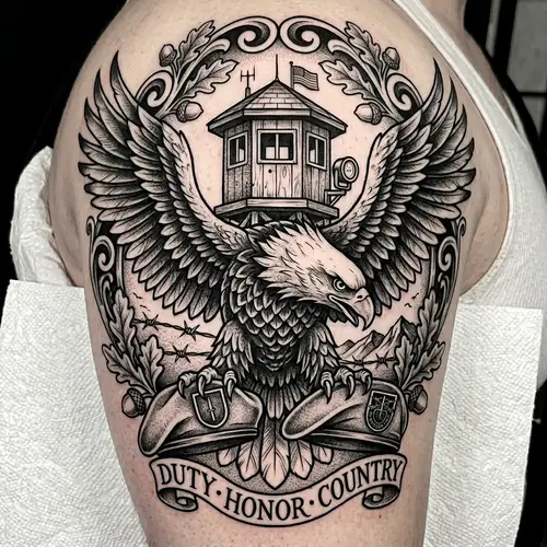 Majestic Eagle Tattoo Design with Green Berets | Booth-Style House