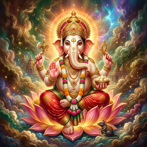 Vibrant God Ganesha Artwork in 4K Resolution