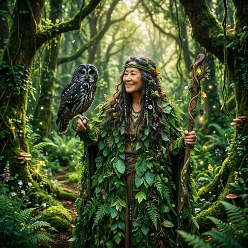 Enchanting Mother Nature with Wise Owl - Mystical Forest Tale