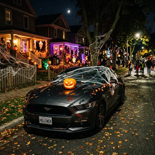 Spooktacular Mustang: Halloween Car Decor Ideas