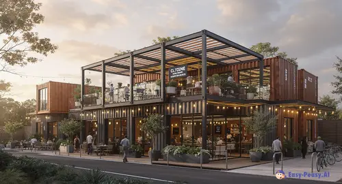 Modern Shipping Container Restaurant & Coffee Shop