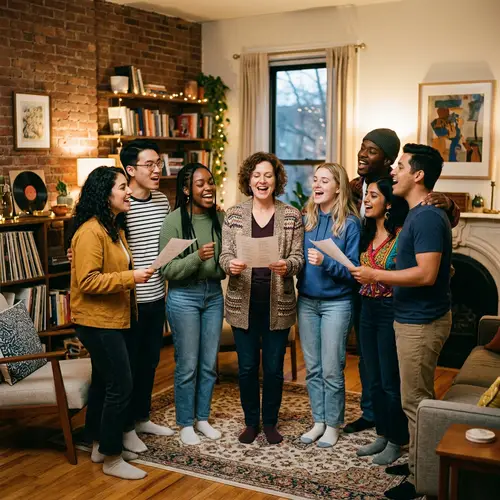Diverse Group Singing with Middle-Aged Woman | Unity & Joy