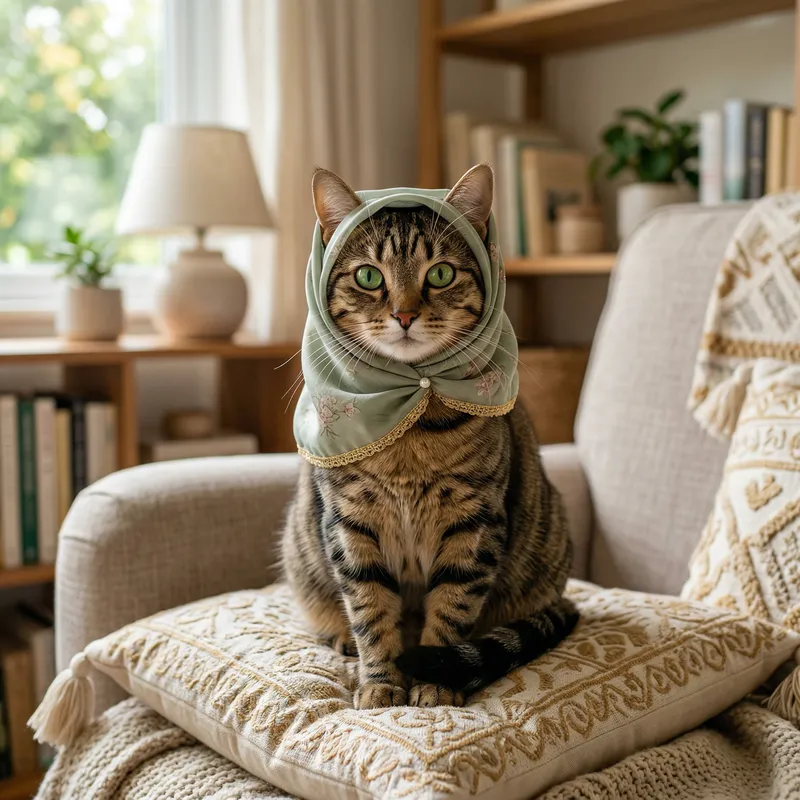 Adorable Cat in Modest Islamic Attire - Cute Pet Fashion Adorable Cat in Modest Islamic Attire - Cute Pet Fashion