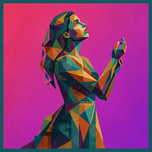 Abstract Person Art: Geometric Silhouettes & Vivid Colors