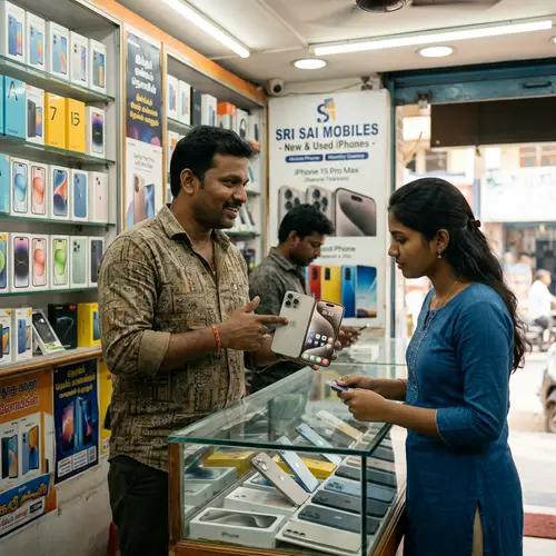 South Asian Man Selling iPhone