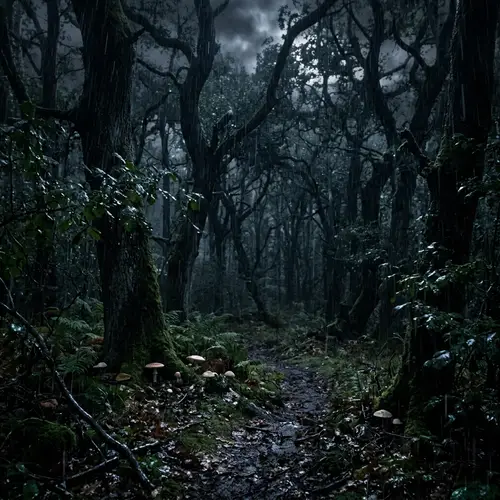 Dark Forest Rain Night Atmosphere | Mystical Woods Scene