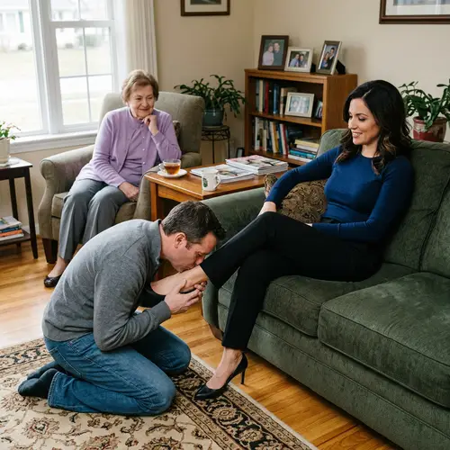 Sensual Foot Kissing: Intimate Moments at Home