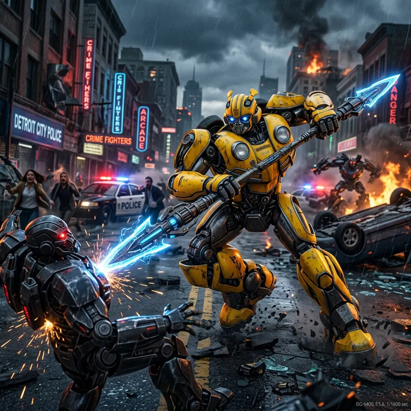 Bumblebee Fighting Crime with Spear Bumblebee Fighting Crime with Spear