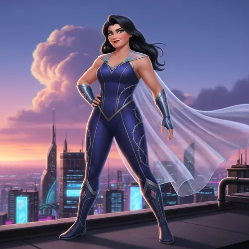 Elegant Superhero Women in Disney Style