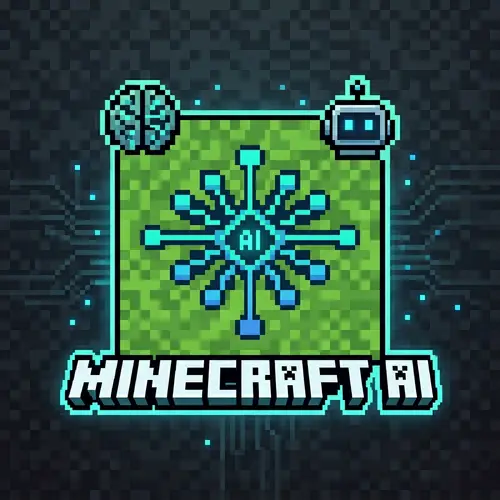 Minecraft AI Pixel Grass Logo 2D Design