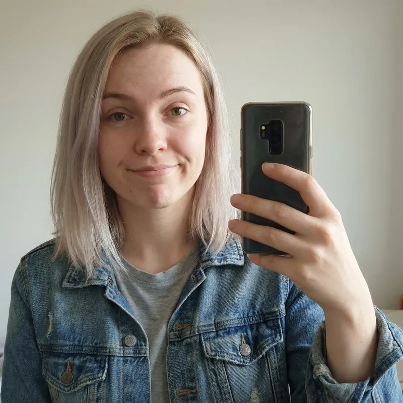 Small-Lipped Young Woman Selfie | Soft Features & Playful Expression Small-Lipped Young Woman Selfie | Soft Features & Playful Expression