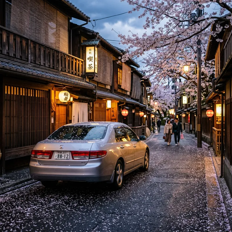 Sleek Honda Accord 7 in Vibrant Japanese Setting
