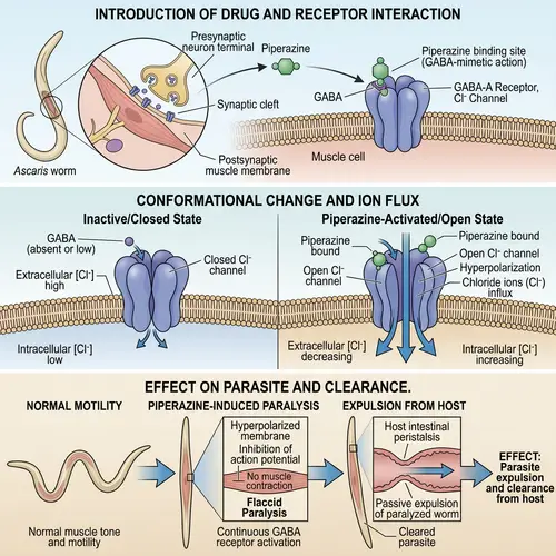 Mechanism of Action of Piperazine: Anti-Parasitic Effects Illustrated