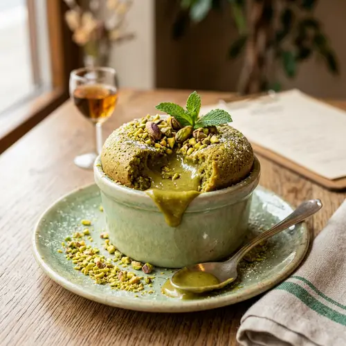 Delicious Pistachio Fondant with Melting Center