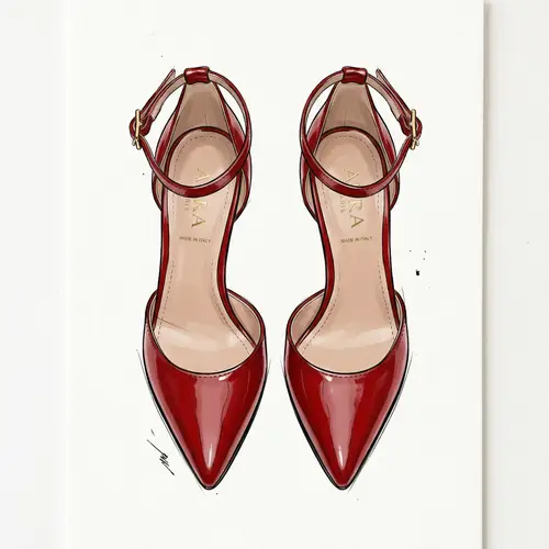 Elegant Red High Heels - Fashion Illustration