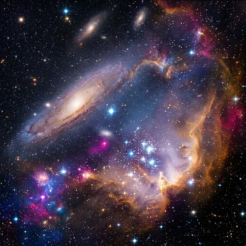 Mesmerizing Cosmic Landscape Bursting with Celestial Wonders