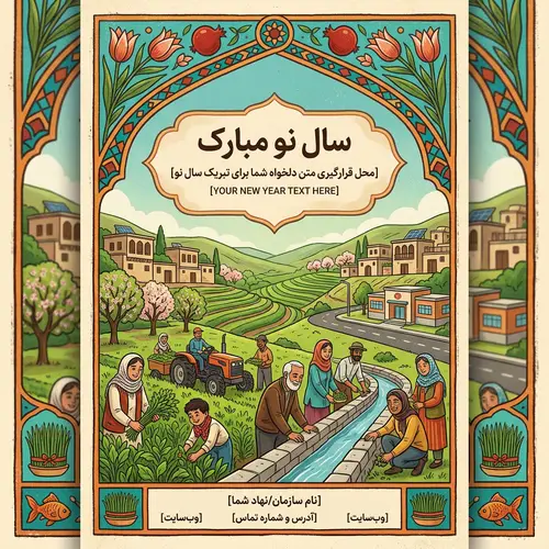 Celebrate New Year in Iran: Prosperity & Rural Development Poster