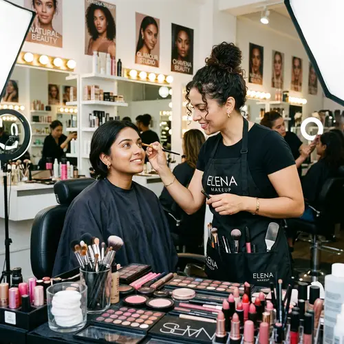 Professional Hispanic Makeup Artist Enhancing Natural Beauty