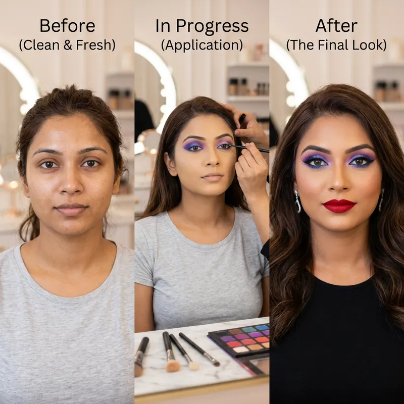 Dramatic Makeup Transformation: Vibrant South Asian Look Dramatic Makeup Transformation: Vibrant South Asian Look
