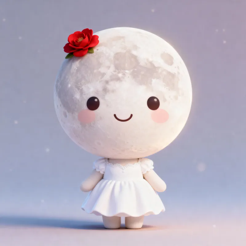 Luna the Moon: A Gentle and Friendly Character