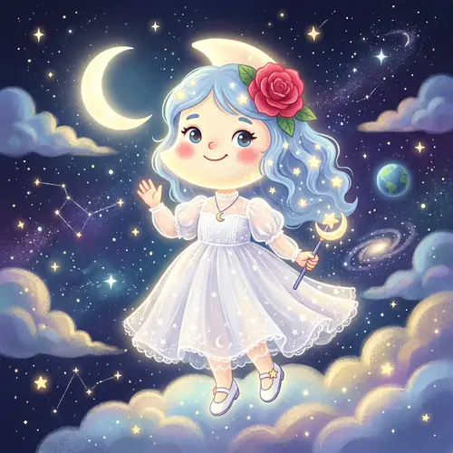 Luna the Moon: A Gentle and Friendly Character