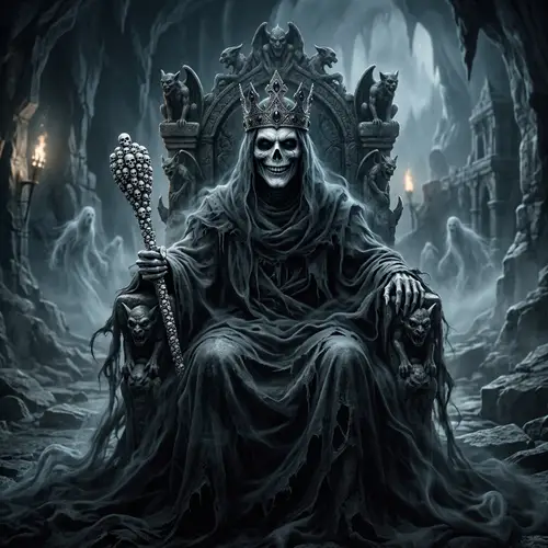 Chilling Monarch of Death: Haunting Spectral Image