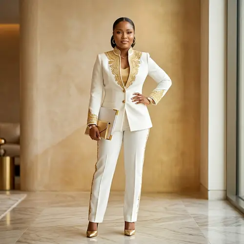 Confident African Businesswoman in Elegant Power Suit