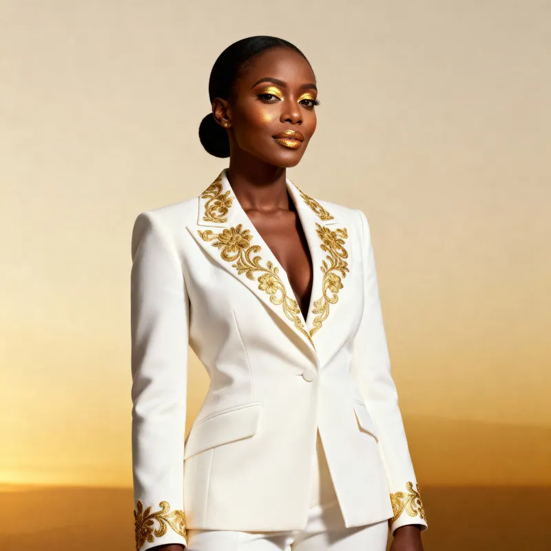Confident African Businesswoman in Elegant Power Suit