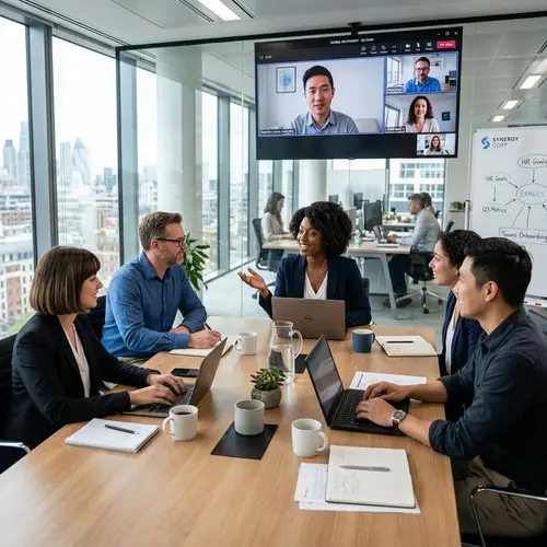 Professional Corporate Photography with Diverse Group Discussion