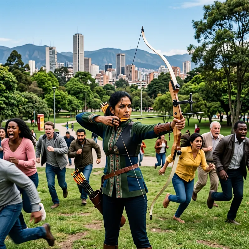 Diverse Archery Scene at Bogota Park