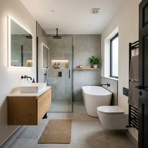 Elegant 2x3 Meter Bathroom with Bathtub & Shower