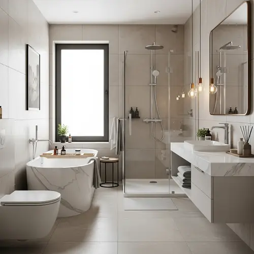 Elegant 2x3 Meter Bathroom with Bathtub & Shower
