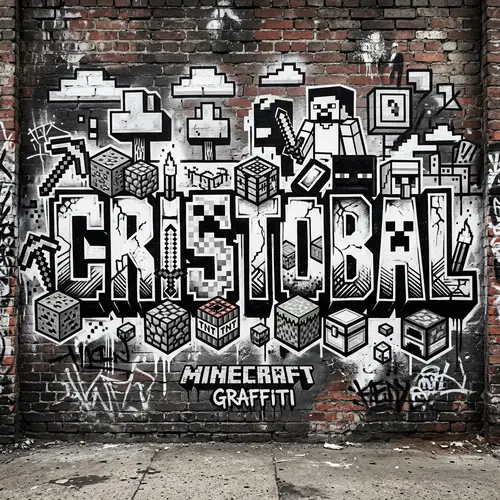 Minecraft-Inspired Graffiti of Cristóbal