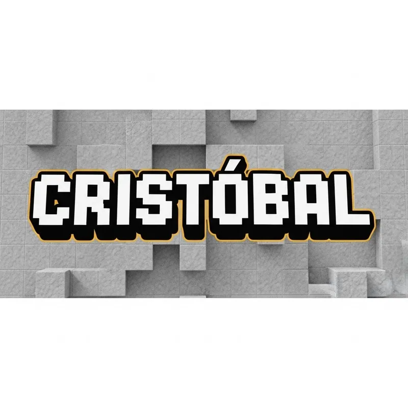 Minecraft-Inspired Graffiti of Cristóbal